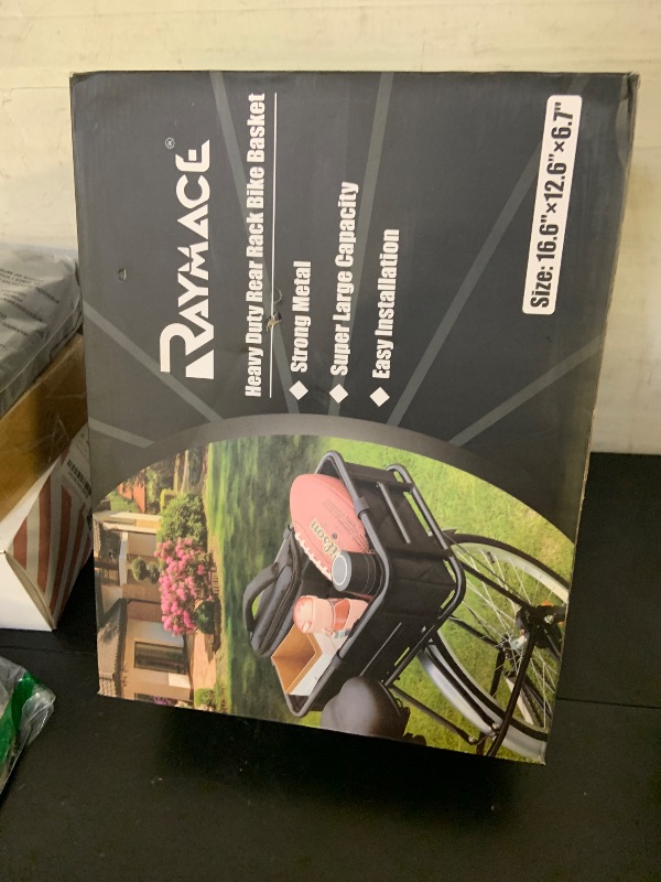 Photo 1 of RAYMACE Rear Rack Bike Basket with Cargo Net and Liner Large Bicycle Basket Perfect Mount for Electric Bike