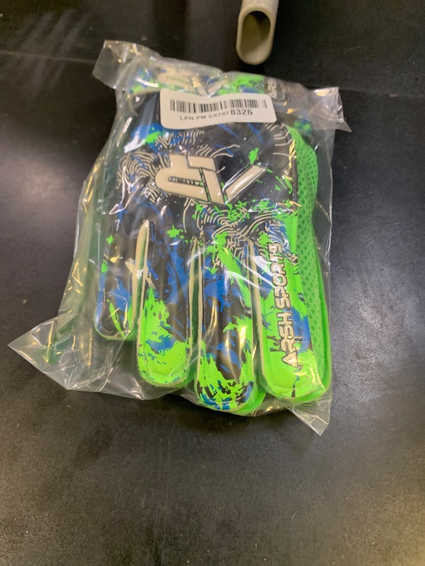 Photo 1 of Arsh Sports Soccer Goalie Gloves, Football Goalkeeper Gloves for Kids Youth & Adult Strong Grip Finger Save 4mm Latex Finger Spine Protection (Green, Size 6 Suitable for 12-14 Years)
