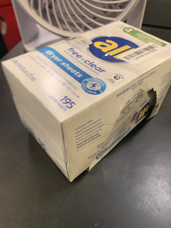 Photo 1 of all Fabric Softener Dryer Sheets for Sensitive Skin, Free Clear, 195 Count