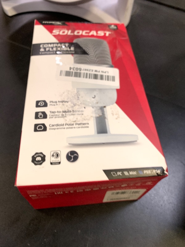 Photo 1 of HyperX SoloCast – USB Condenser Gaming Microphone, for PC, PS5, PS4, and Mac, Tap-to-Mute Sensor, Cardioid Polar Pattern, Great for Streaming, Podcasts, Twitch, YouTube, Discord - White