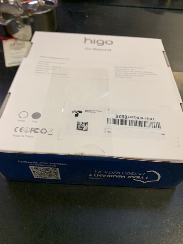 Photo 1 of HIGO CoolMaster Ultra Neck Fan, Neck Air Conditioner, 2-in-1 Cooling Neck Fan Portable Rechargeable, Wearable Personal Fan, 5500mAh Large Battery, Ergonomic Design, Glacier Gray