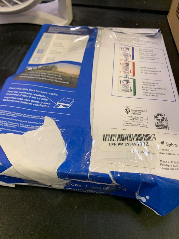 Photo 1 of Hammermill Printer Paper, Great White 100% Recycled Paper, 8.5 x 11 - 1 Ream (500 Sheets) - 92 Bright, Made in the USA, 086790R