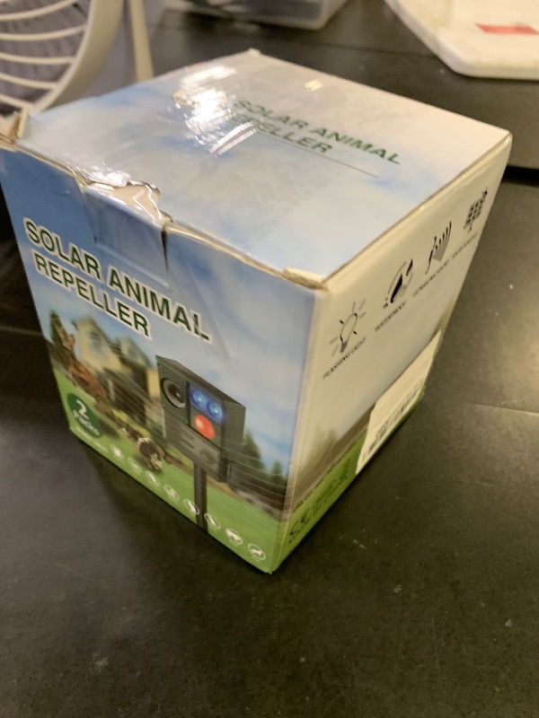 Photo 1 of 2 Packs Ultrasonic Solar Powered Animal Repeller, Cat Repellent Outdoor with USB Recharging, Waterproof Ultrasonic Deer Repellent Motion Activated Repel Dog, Squirrel, Deer, Raccoon, Skunk, Rabbit