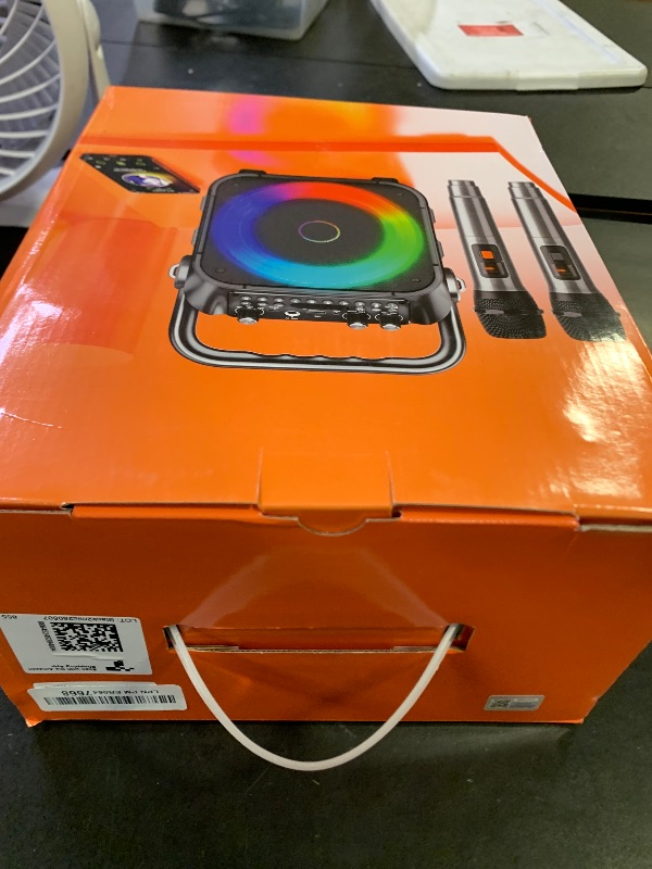 Photo 1 of Karaoke Machine, Portable Bluetooth Speaker with 2 Wireless Microphones for Adults & Kids with Lights, Karaoke Microphone with PA System Supports USB/TF/REC/FM/AUX for Home Party Home System Packages