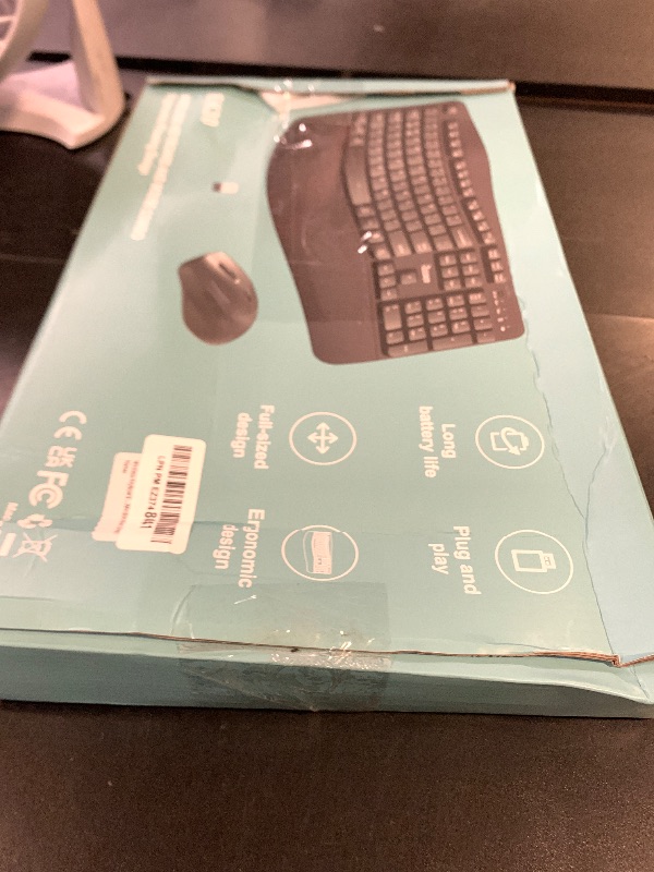 Photo 1 of Wireless Keyboard and Mouse Combo,2.4G Full Size Wave Keys Ergonomic Keyboard with Wrist Rest for Natural Typing, 3 DPI Adjustable Ergonomic Silent Mouse for Computer/Laptop/Windows/Mac (Grey)