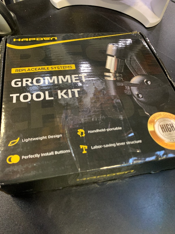 Photo 1 of HAPDEN Grommet Tool Kit, 3/8 inch Handheld Eyelet Kit Manual Grommet Press Machine with 500 pcs 10 mm Grommets