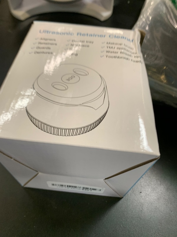 Photo 1 of Dental Ultrasonic Retainer Cleaner Machine - Dental Cleaning Pod for Denture, Mouth Guard, Aligner, Night Guard, Braces, Toothbrush Heads, Jewelry, 45kHz Retainer Cleaner with Digital Timer & 200ML