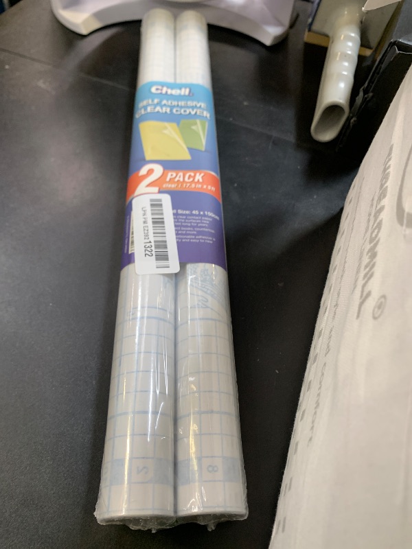 Photo 1 of Chell 2 Pack Clear Contact Paper Roll for Books, 17.5in x 5ft Clear Self Adhesive Book Cover Paper Protector