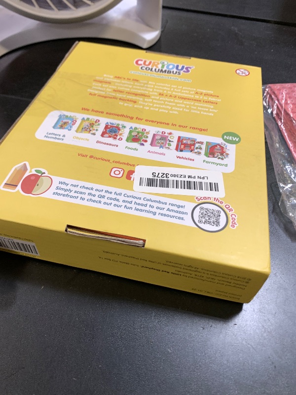 Photo 1 of Curious Columbus Magnetic Objects and Letters. Set of 78 Foam Magnets Including 52 Pictures and 26 Uppercase Alphabet Magnets from A-Z. Educational Toy for Preschool Learning