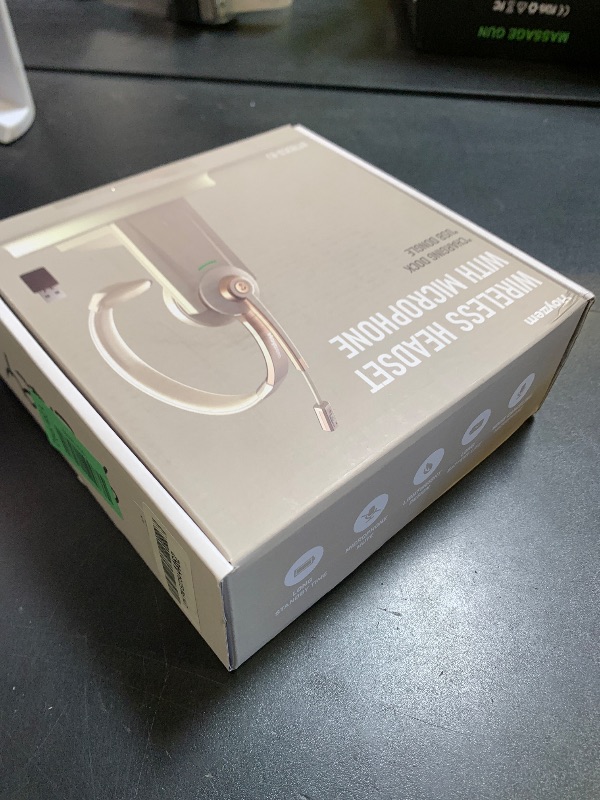 Photo 1 of Bluetooth Headset, Wireless Headphones with Microphone Noise Canceling & USB Dongle, V5.0 Trucker Bluetooth Headset with Mic Mute & Charge Dock for PC/Laptop/Phone/Meeting/CallCenter/Office Gold