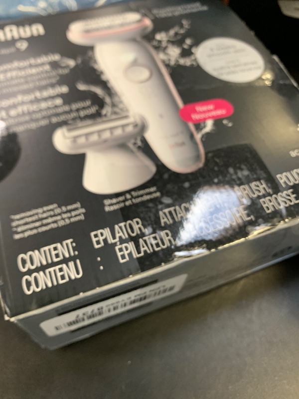 Photo 1 of Braun Epilator Silk-épil 9, Hair Removal Device, Women Shaver & Trimmer, Pivoting Head, Wet and Dry Epilator, Includes Shaver Head and Trimmer Comb, SES9-030