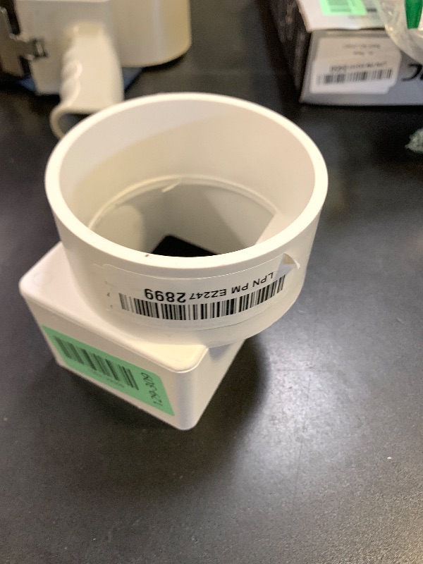 Photo 1 of NDS 903 HIPS Offset Downspout Adapter, Connects 2X3-Inch Downspout to 3-Inch Sewer and Drain Pipe, White