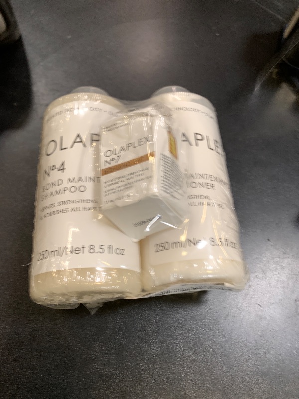 Photo 1 of Olaplex Wash and Shine Hair Kit: No. 4, 5, 7, Shampoo & Conditioner Set to Cleanse, Hydrate, & Control Frizz Up to 72 Hours, Bonding Oil for Shine & Protect, For All Hair Types