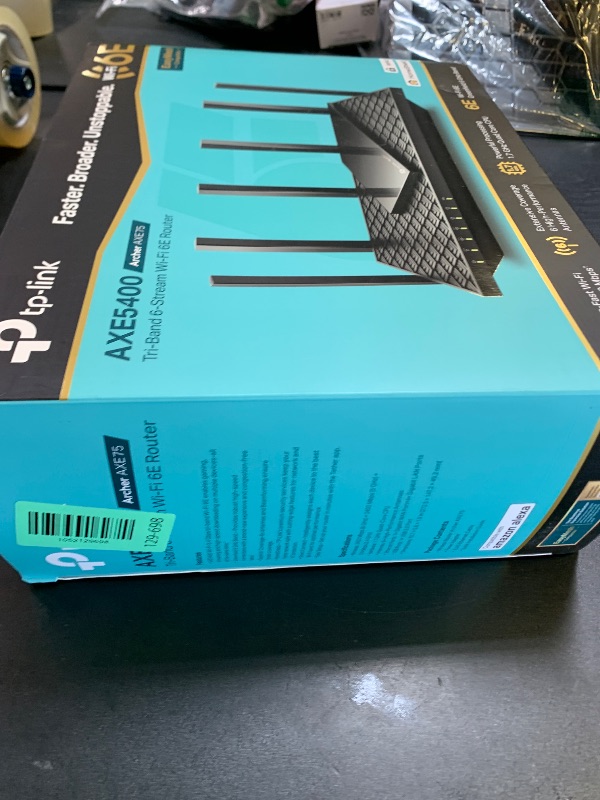 Photo 1 of TP-Link AXE5400 Tri-Band WiFi 6E Router (Archer AXE75)- Gigabit Wireless Internet for Gaming, VPN, OneMesh, WPA3