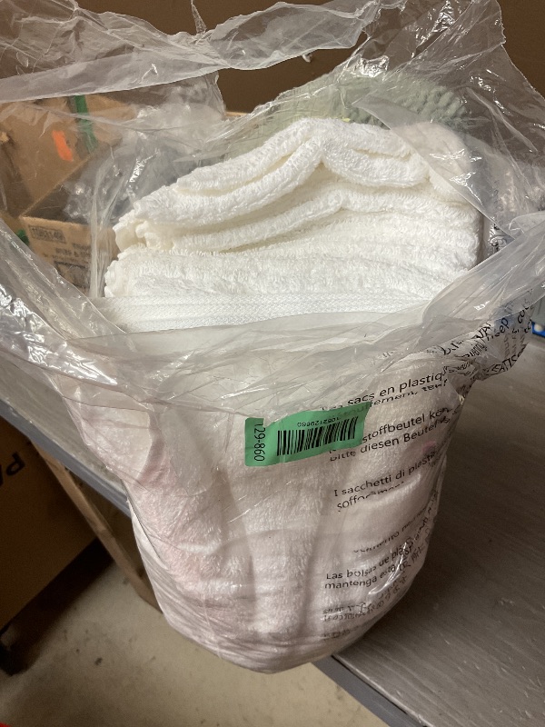 Photo 1 of Amazon Basics Fast Drying Cotton Washcloths for Bathroom, Machine Washable, Soft and Highly Absorbent, 12 x 12 in, White, 24-Pack