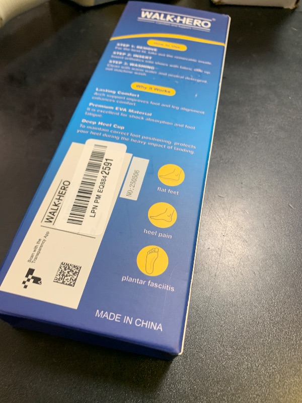 Photo 1 of Inserts Relieve Plantar Fasciitis - Flat Feet Insoles Arch Supports, Orthotic Insoles for Foot Pain Arch Pain Reduce Muscle Fatigue Absorb Shock (Mens 4-4 1/2 | Womens 6-6 1/2)
