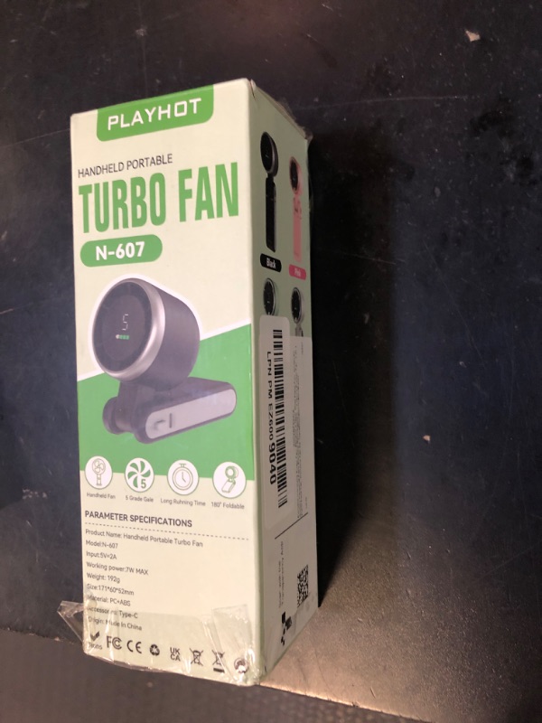 Photo 1 of PlayHot Portable Handheld Turbo Fan, 5 Gear Wind, Battery Operated, Up to 12 Working Hours, 3 IN 1 Hand Fan with Air Turbo Tech Cooling Fan for Outdoor Activities, Travel, Beach (Black)