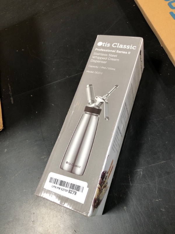 Photo 1 of Otis Classic 304 Stainless Steel Whipped Cream Dispenser, 500ml w/ 3 Decorating Nozzles 4 Injector Tips and 6 Colored Grips - Commercial Grade Quality Made of Food Grade Stainless Steel for Home Chef
