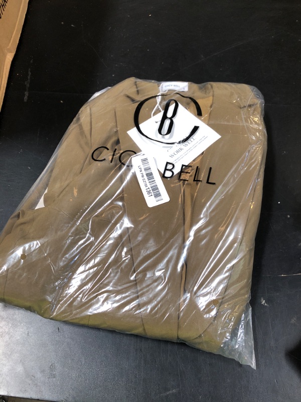 Photo 1 of Cicy Bell Womens Casual Blazers Open Front Long Sleeve Work Office Suit Jackets Blazer Army Green Small