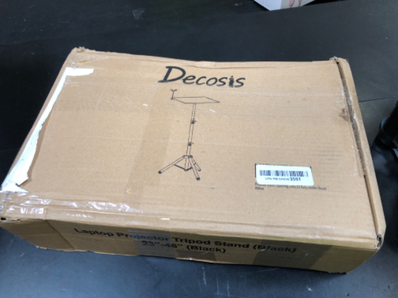 Photo 1 of DECOSIS Projector Stand Tripod from 23" to 46", Laptop Tripod Stand Height Adjustable with Gooseneck Phone Holder, Laptop Floor Stand for Office, Home, Stage, Studio, DJ Racks Holder Mount