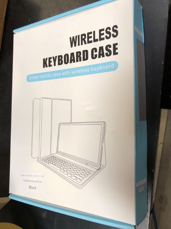 Photo 1 of Backlit Keyboard Case for Samsung Galaxy Tab S10 Lite/ S10 FE/ S9 FE 5G 10.9 Inch/Tab S9 11 Inch, 7 Color Light Detachable Wireless Keyboard with 360 Rotatable PU Case