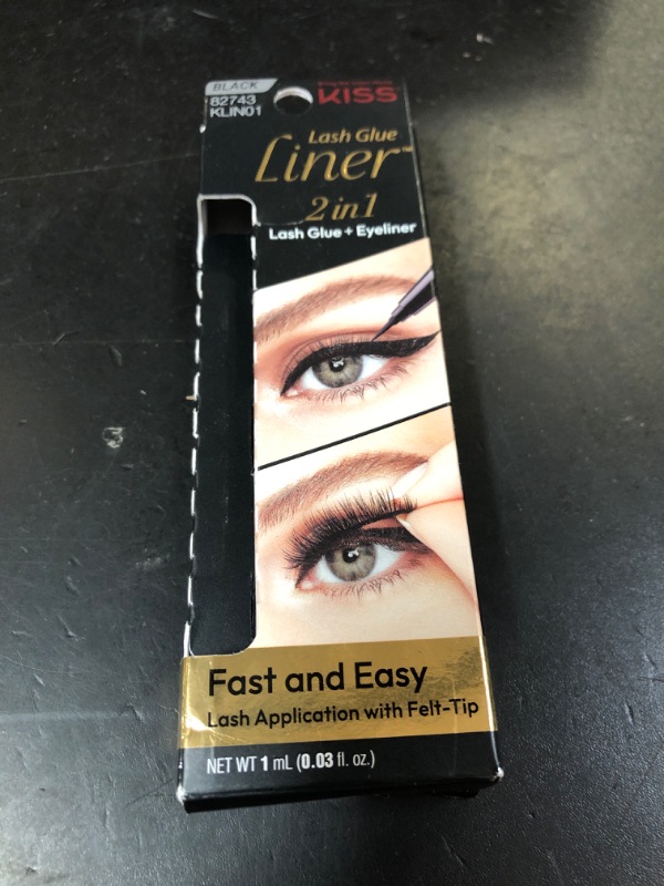 Photo 1 of KISS Lash GLUEliner, 2-in-1 Felt-Tip Eyelash Adhesive and Eyeliner, Matte Finish, Foolproof Application, Easy Touch-Up, 0.03 Fl Oz.- Black, Packaging May Vary