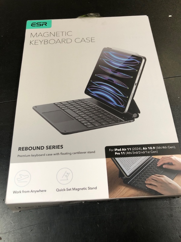 Photo 1 of ESR iPad Air 11 inch Case with Keyboard (M3/M2, 2025/2024), iPad Pro 11 (4th/3rd/2nd/1st Gen) & Air 5/4th Magic keyboard Case, Easy-Set Floating Cantilever Stand, Precision Multi-Touch Trackpad, Black
