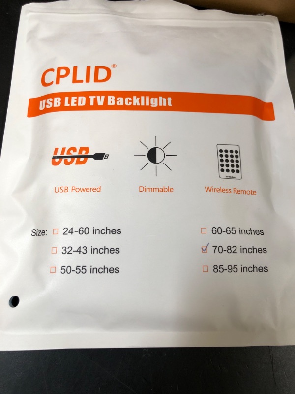Photo 1 of USB TV Backlight Kit for 70 75 80 82 inches Smart TV Monitor HDTV Work Space Decor - Cover 4/4 Sides Behind TV Background Lights Ambient Mood Lighting
