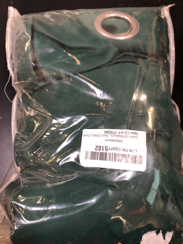 Photo 1 of Yakamok 100% Blackout Curtains for Bedroom 84 Inch Length, Emerald Green Total Light Blocking Drapes with Black Backing, Thermal Insulated Solid Grommet Panels for Living Room, 52Wx84L, 2 Panels