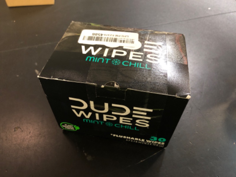 Photo 1 of DUDE Wipes - On-The-Go Flushable Wipes - 1 Pack, 30 Wipes - Mint Chill Extra-Large Individually Wrapped Adult Wet Wipes - Eucalyptus & Tea Tree Oil - Septic and Sewer Safe