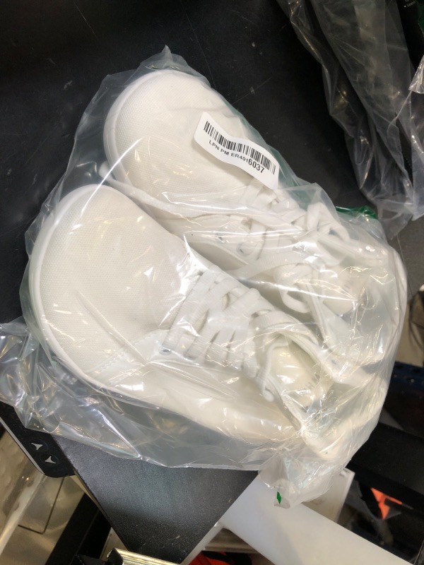Photo 1 of WHITIN Women's Extra Wide High Top Barefoot Sneakers Casual Minimalist Shoes Zero Drop Sole Size 7W Mid-top Canvas Tennis Weightlifting All White 38