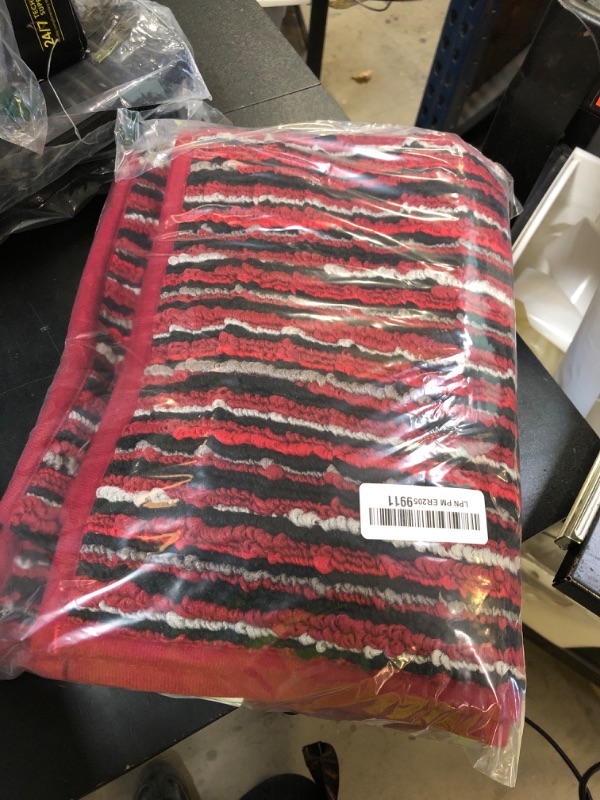 Photo 1 of hicorfe Dog Mat for Muddy Paws,Absorbs Moisture Dirt Non-Slip Washable Mud Mat for Dogs,Soft Rubber Backing Front Inside Pet Rug for Entryway, Mud Dog Paws, Patio(20"x48",Red)