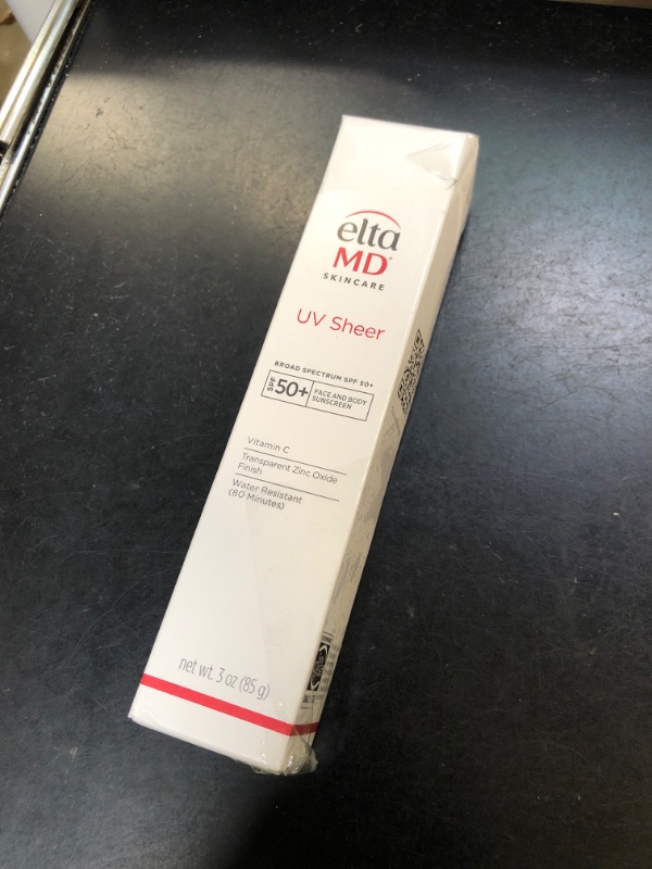Photo 1 of EltaMD UV Sheer Face and Body Sunscreen SPF 50+, Oil Free, No White Cast Sunscreen for Face and Body, Zinc Oxide Formula, 3.0 oz Tube