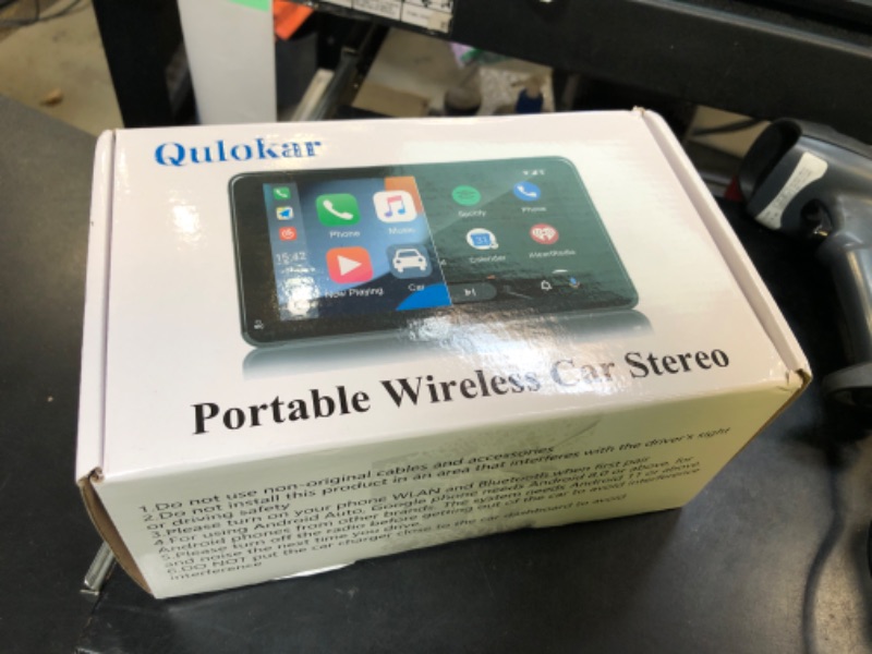 Photo 1 of Qulokar 7 Inch Portable Touch Screen Car Stereo with Wireless Carplay & Android Auto,Mirror Link,Bluetooth,AUX,FM,Siri,Voice Control for All Vehicles Q7
