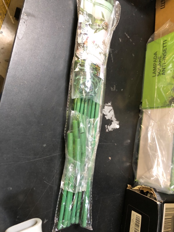 Photo 1 of Plant Stakes 17inch &11inch SupKing Adjustable Length Plant Support Stake 16Pcs Green Orchid Stick with Clips for Indoor Outdoor,Garden Pole for Potted Tomato Amaryllis Vegetables Comes with 20 Ties