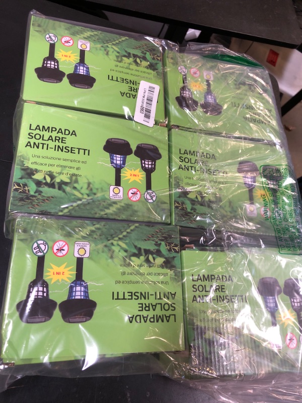 Photo 1 of Qualirey 12 Pcs Solar Bug Zapper Outdoor Waterproof Solar Mosquito Zapper Outdoor Solar Powered Mosquito Killer Lamp Mosquito Repellent Lamp for Patio Yard Garden Insect (Purple Light, Warm Light)