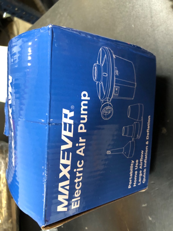 Photo 1 of MAXEVER Quick-Fill Electric Air Pump with 3 Nozzles, AC 110V-120V Portable Inflator Deflator for Inflatables Pool Float Toys Air Mattress Bed Couch Swim Ring Tube Raft, Black