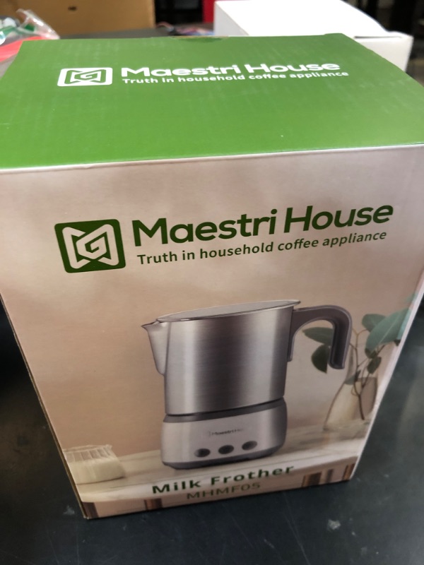 Photo 1 of Maestri House Milk Frother, 4-in-1 Electric Milk Steamer and Frother, 16.9OZ 600W Smart Touch Control Hot and Cold Foam Maker, Memory Function for Latte, Cappuccinos, Warm Milk, Hot Chocolate Milk