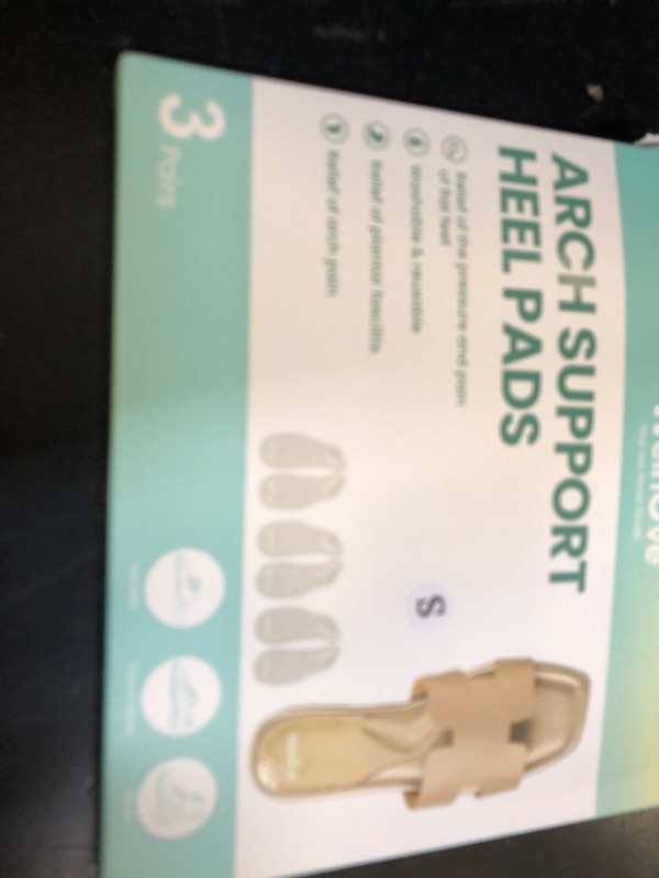 Photo 1 of Welnove Arch Support Inserts for Plantar Fasciitis - Self Adhesive Gel Arch Supports for Flat Feet and Foot Pain Relief - Reusable Arch Cushions Pads for Sandals Slippers Flats for Women & Men,S