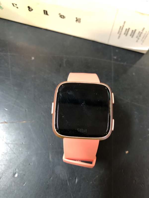 Photo 1 of Fitbit Versa Smart Watch, Peach/Rose Gold Aluminium, One Size (S & L Bands Included)