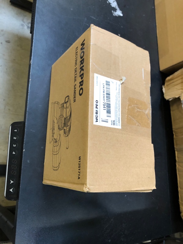 Photo 1 of WORKPRO Detail Sander, 13,000 OPM Compact Electric Sander with Dust Collector, 1.6Amp Power Sander with 15PCS Sanderpapers for Tight Spaces Woodworking