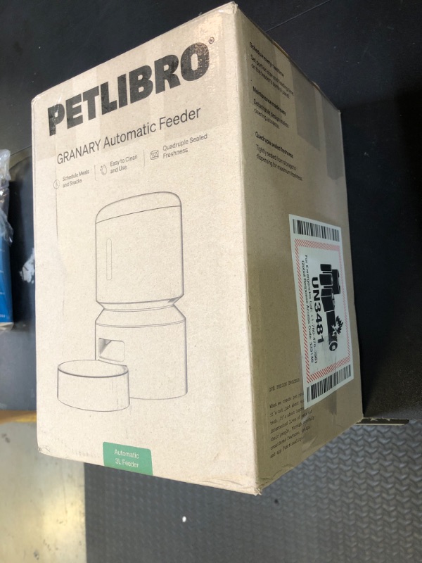 Photo 1 of PETLIBRO Automatic Cat Feeder, Automatic Dog Food Dispenser with Freshness Preservation, Timed Pet Feeders for Dry Food, Up to 50 Portions 6 Meals Per Day, Granary Black