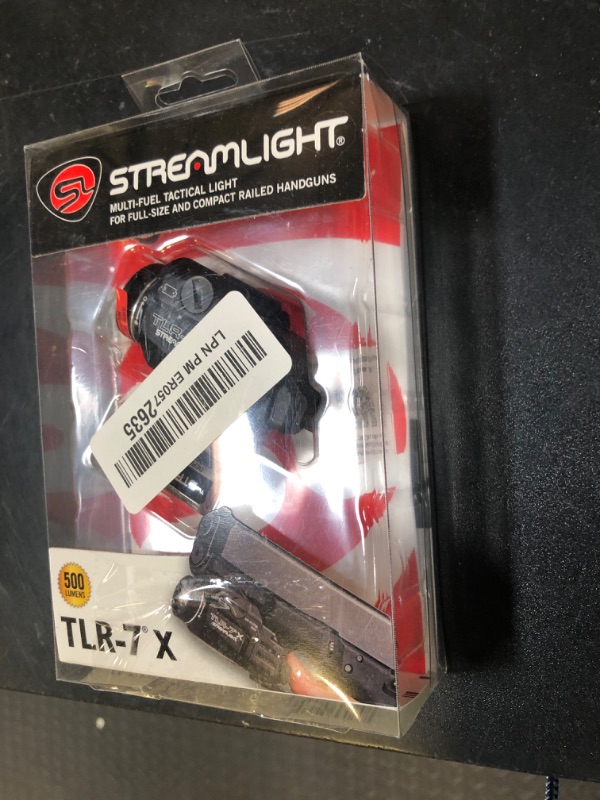 Photo 1 of Streamlight 69424 TLR-7 X 500-Lumen Compact Tactical Weapon Light, Includes High, Low Paddle Switches and Key Kit, Black