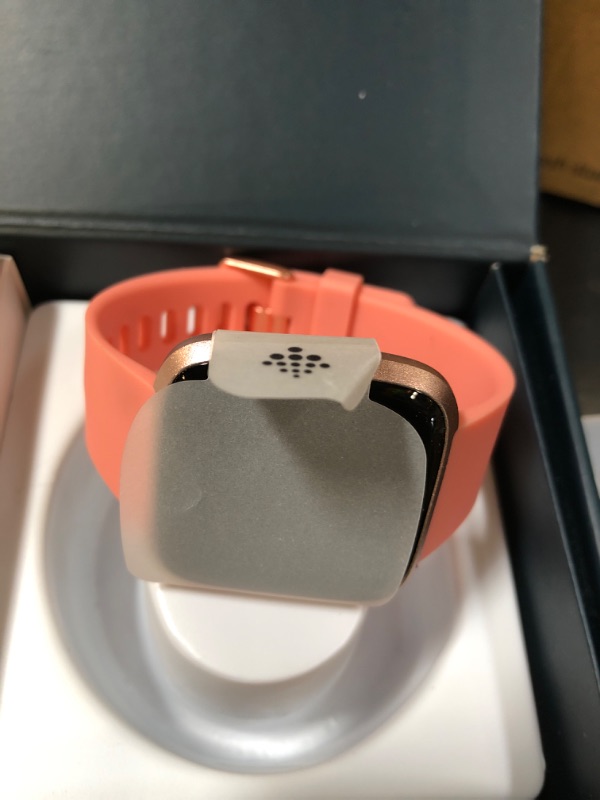 Photo 1 of Fitbit Versa Smart Watch, Peach/Rose Gold Aluminium, One Size (S & L Bands Included)