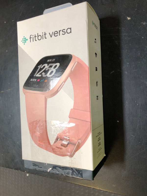 Photo 1 of Fitbit Versa Smart Watch, Peach/Rose Gold Aluminium, One Size (S & L Bands Included)