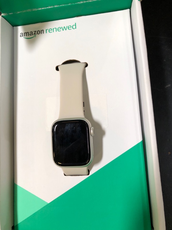Photo 1 of Apple Watch Series 9 [GPS 41mm] Starlight Aluminum Case with Starlight Sport Band M/L (Renewed Premium)