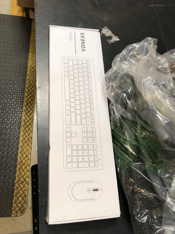 Photo 1 of Wireless Keyboard and Mouse Combo - Full Size Slim Thin Wireless Keyboard Mouse with Numeric Keypad 2.4G Stable Connection Adjustable DPI - Rose Gold & White