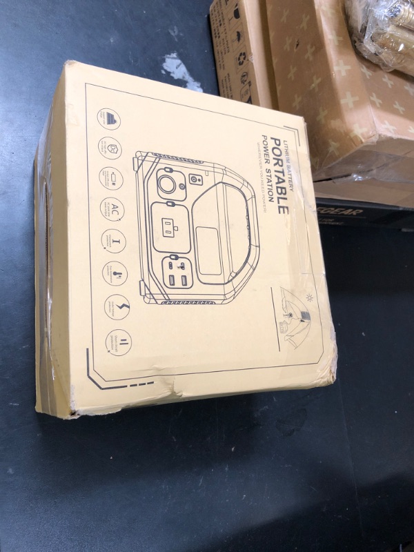 Photo 1 of Portable Power Station, 266wh Portable Generator Camping Home Use Lithium Battery, Power Station 300W Emergency Backup with 120V Pure Sine Wave AC Outlet