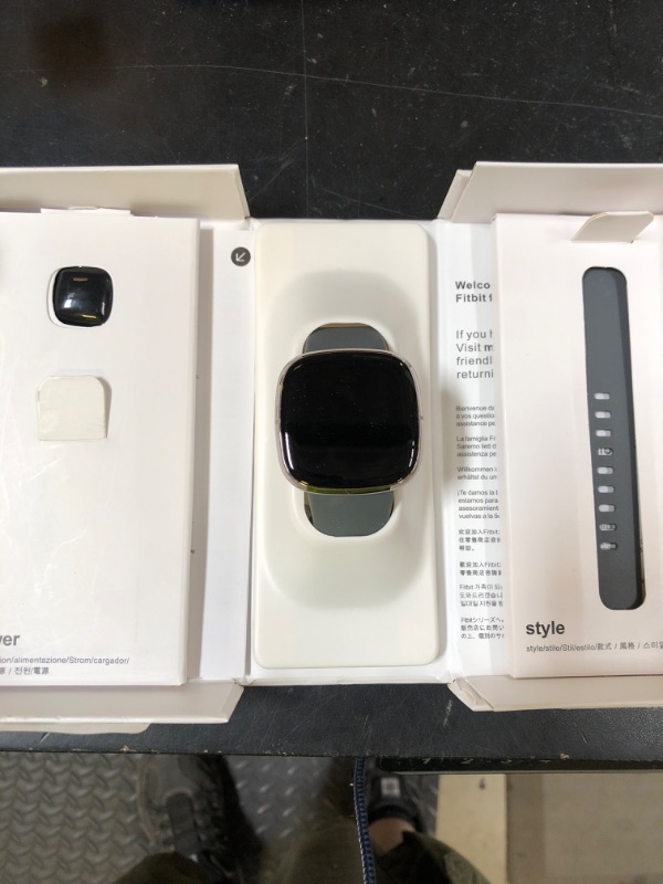 Photo 1 of Fitbit Sense Advanced Smartwatch with Tools for Heart Health, Stress Management & Skin Temperature Trends, Sage Grey/Silver, One Size (S & L Bands Included)