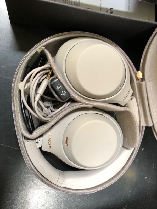 Photo 1 of Sony WH-1000XM4 Wireless Noise-Cancelling Over-the-Ear Headphones - Silver